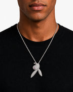 Iced CZ Pave-Style Bunny Head Pendant Necklace