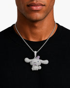 Iced CZ Long-Ear Character Pendant Necklace