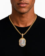Iced CZ Mask Pendant Necklace
