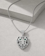 Iced CZ Tiger Head Pendant Necklace