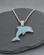 Iced CZ Dolphin Pendant Necklace