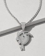Iced CZ Pave Cartoon Figure Pendant Necklace