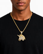 Iced CZ Unicorn Pendant Necklace