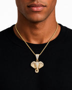 Iced CZ Stone-Set Elephant Pendant Necklace