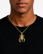 Iced CZ Pave Scorpion Pendant Necklace