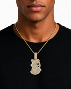 Iced CZ Ghost Pendant Necklace