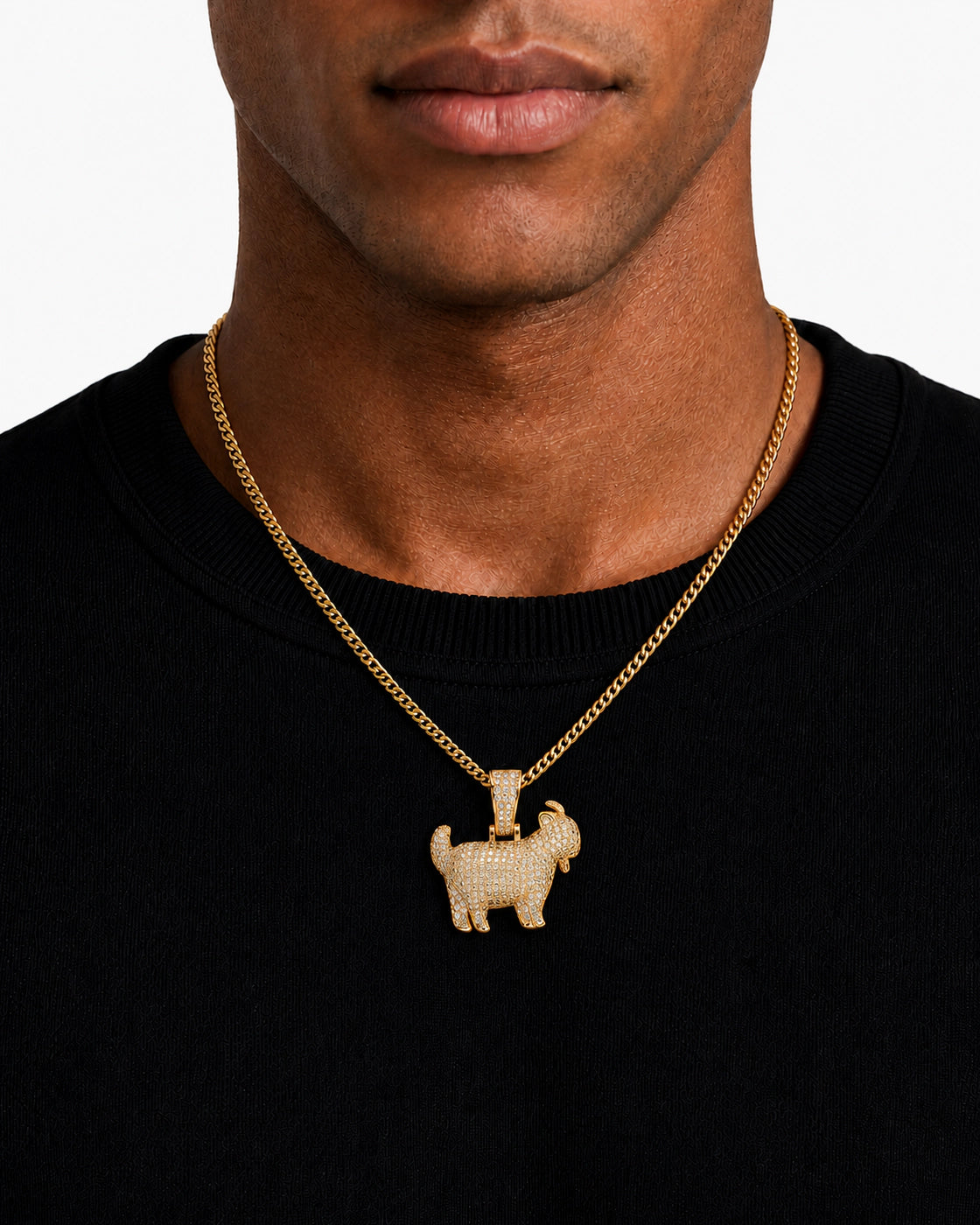 Iced CZ Pave-Style Dog Pendant Necklace
