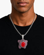 Iced CZ Cartoon Character Pendant Necklace