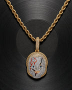 Iced CZ Mask Pendant Necklace
