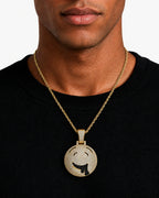 Iced CZ Dripping Smile Pendant Necklace