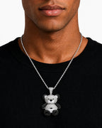 Iced CZ Little Bear Stone-Set Pendant Necklace