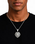 Iced CZ Tiger Head Pendant Necklace