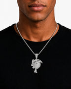 Iced CZ Pave Cartoon Figure Pendant Necklace
