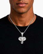 Iced CZ Stone-Set Elephant Pendant Necklace