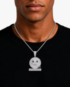 Iced CZ No Snitching Smiley Pendant Necklace
