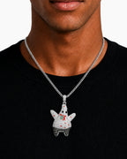 Iced CZ Starfish Character Pendant Necklace