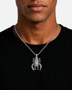 Iced CZ Pave Scorpion Pendant Necklace