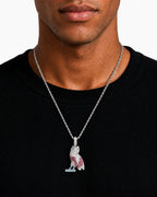 Iced CZ Pave-Style Owl Pendant Necklace