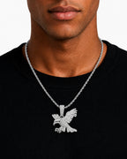 Iced CZ Eagle Pendant Necklace