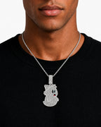 Iced CZ Ghost Pendant Necklace