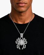 Iced CZ Spider Pendant Necklace