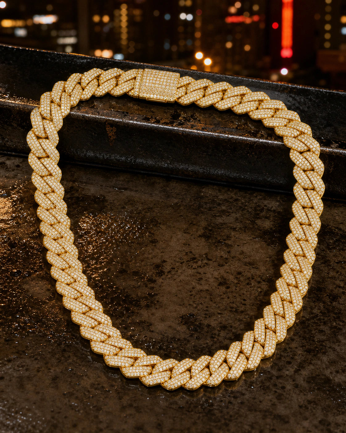 20mm CZ Iced Cuban Link Chain Necklace