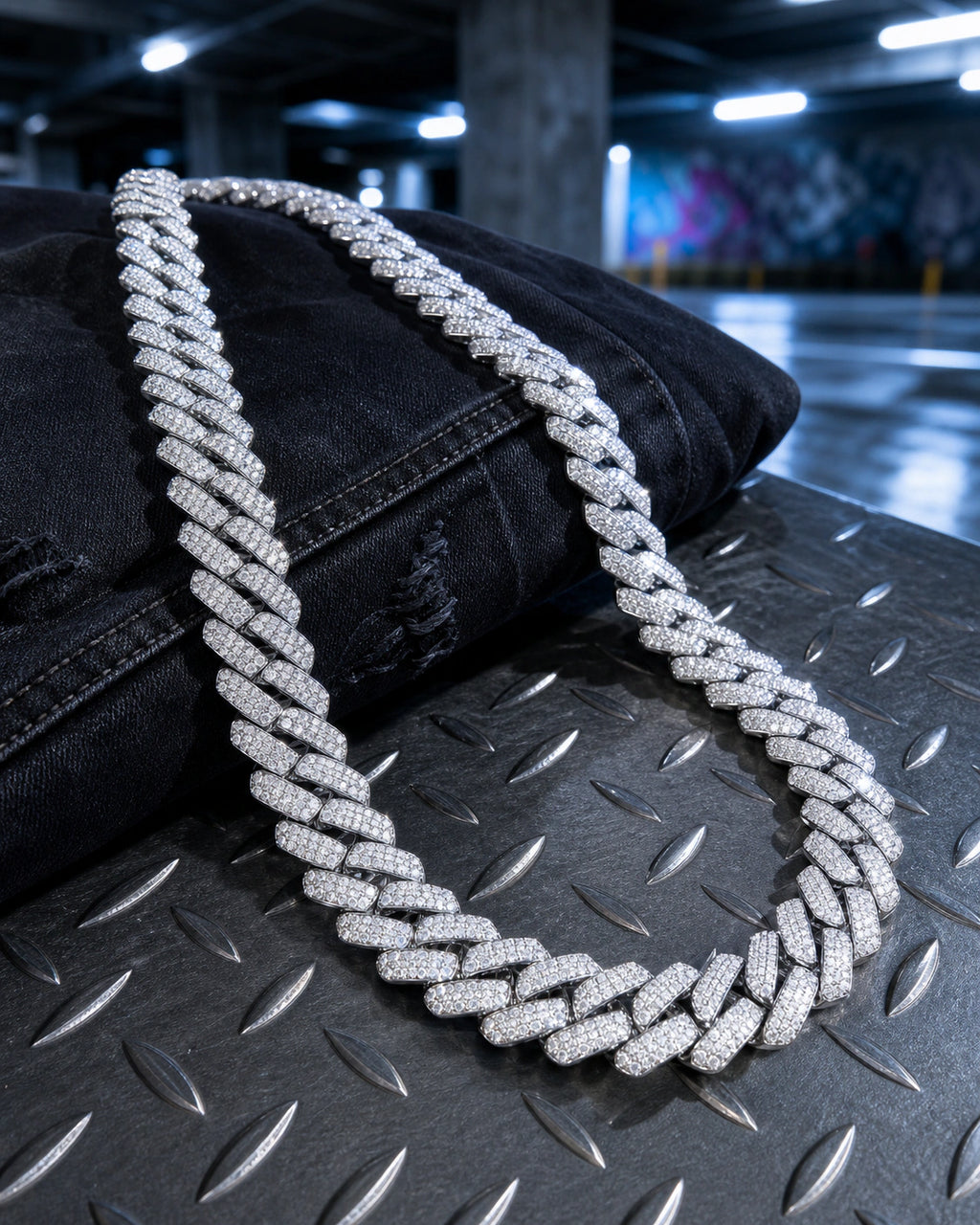 20mm CZ Iced Cuban Link Chain Necklace