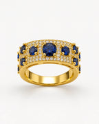 8MM Blue Gem Moissanite Pavé Ring