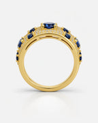 8MM Blue Gem Moissanite Pavé Ring