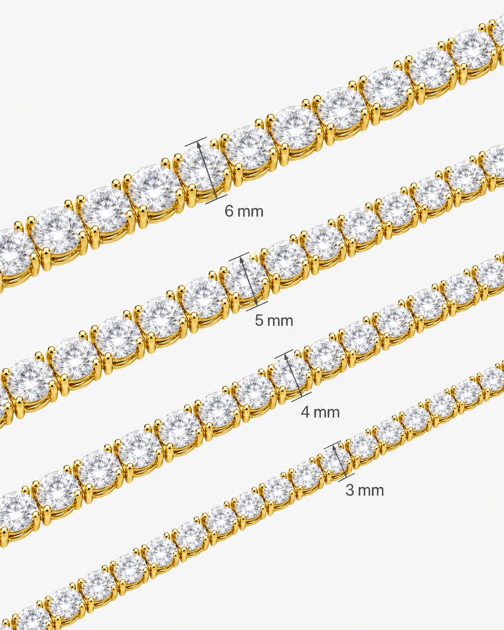 3mm/4mm/5mm/6mm Tennis Chain Necklace