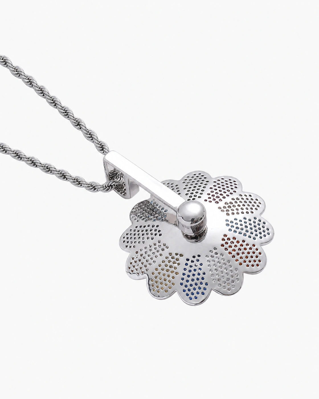 Multicolor Smiley Flower Pendant Necklace